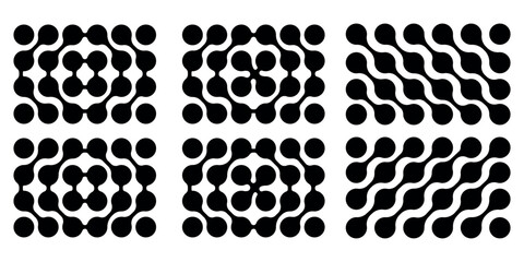 Set black metaballs isolated on a white background. Modern contemporary geometric shapes and elements. Metaball pattern. Liquid drops or morph shapes background. eps 10