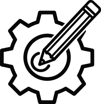 Edit settings icon vector illustration change gear pencil customize eps silhouette