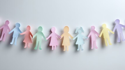 Colorful paper dolls garland for children celebrations and decorations. Universal Children's Day
