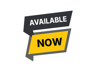 Bright yellow background with available now text