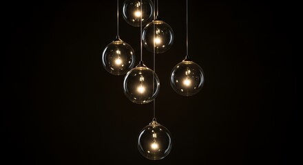 Glowing lights and blur background, perfect Christmas party decoration illustration on a dark night backdrop