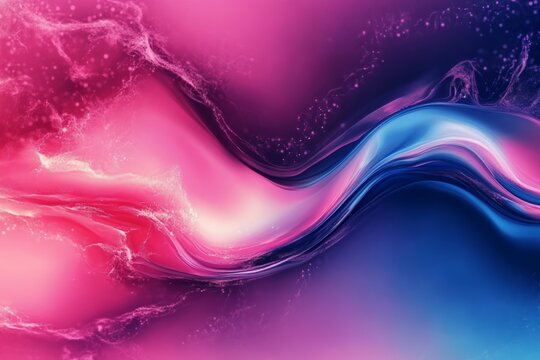 Dynamic gradient waves showcase soft flowing lines in pink, purple, and orange. Smooth curves create harmonious visual experience resembling liquid motion. Neural network AI generated