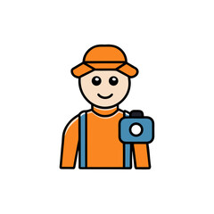 Vector of a traveler with camera