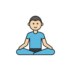  vector yoga instructor sitting in lotus pose