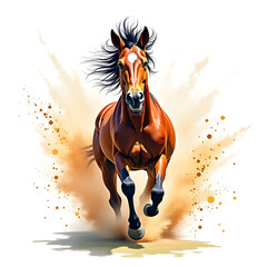 horse paint white background 