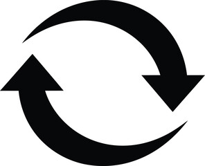 Refresh reload sync rotation arrows icon vector illustration concept eps silhouette