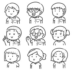 vector set of student cartoon