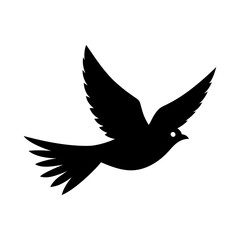 vector silhouette of a single bird