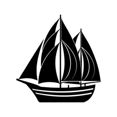 sailing ship isolated on white