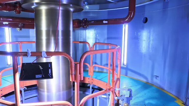 The rotating turbine shaft will be transmitted to the hydroelectric generator