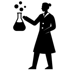 silhouette of a scientist