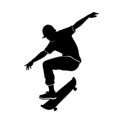 silhouette of a skateboarder