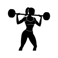 silhouette of a woman lifting weights