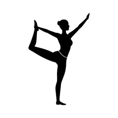 silhouette of a woman performing yoga 