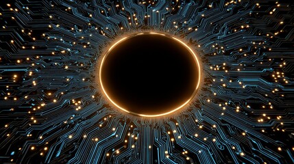 Circular Black Hole in the Middle of Circuit Board