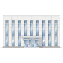 Modern Regional Hospital Building With Glass Walls And Decorative Roof In A Bright Daytime Setting