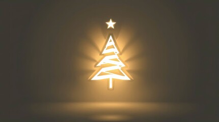 Minimal Geometric Christmas Tree Design&mdash; Soft Light Vector Design with Diffused Shadows