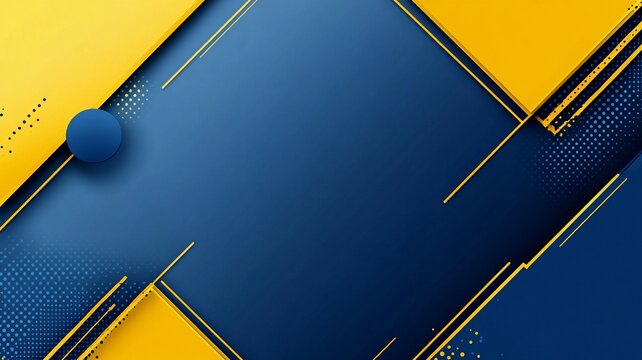 Blue and Yellow Geometric Design Background, Modern Commercial Design Element (Suitable for Poster Design, Business Presentation, Advertising Materials, etc.)