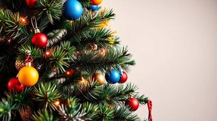 Vibrant Christmas Tree with Complementary Colors and Balanced Tones