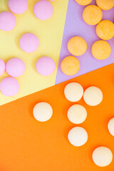 Candy on the colorful background