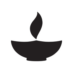 Minimal Diya Lamp Silhouette Icon