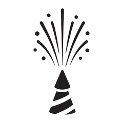 Party Popper Cone Burst Silhouette Icon