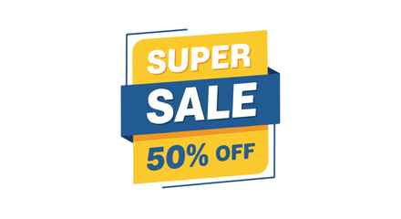 Fototapeta premium Super Sale 50% Off Capture Shoppers' Attention with this Eye-Catching Vector Graphic for Advertising, Special Offers, and Online Marketing