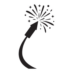Firework Rocket Burst Silhouette Icon