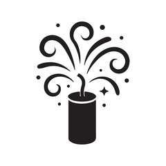  Party Popper Confetti Burst Silhouette Icon