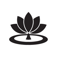 Lotus on Water Silhouette Icon