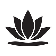 Lotus Flower Silhouette with Water Reflection Icon