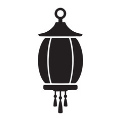 Chinese Paper Lantern Silhouette Icon