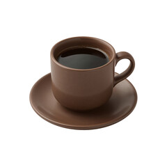 Minimalist Coffee Presentation: A Deep Brown Mug on a Deep Black Background