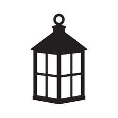 Hanging Window-Pane Lantern Silhouette Icon