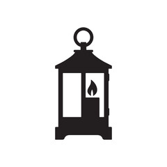 Candle Lantern Silhouette Icon