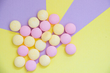 Candy on the colorful background