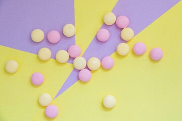 Candy on the colorful background