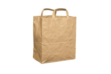 Brown paper shopping bag with handles, offering eco-friendly packaging, grocery carrying, and sustainable retail solutions