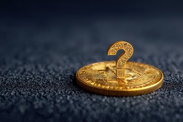 Exploring cryptocurrency questions with a golden coin symbolizing uncertainty in digital finance solutions