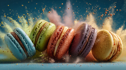 Une explosion color&eacute;e de macarons