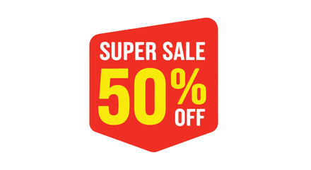 Super Sale 50% off Discount Vector Graphic Template for Commercial Promotions and Advertising
