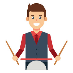 male drummer avatar holding drumsticks