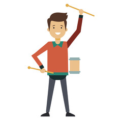 male drummer avatar holding drumstick
