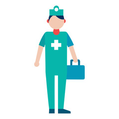 male nurse carrying medical bag