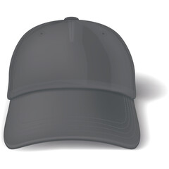 A Plain Gray Baseball Cap with a Curved Brim and Stitched Details on a White Background