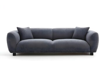 Fototapeta premium Pewter Hued Boucle Sofa With Peaked Armrests Ultra Realistic Modern Furniture Interior Design