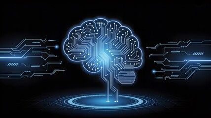 Artificial Intelligence Circuit Board Brain