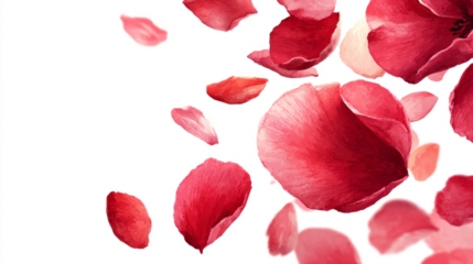 Diagonal Red Rose Garland with Falling Petals