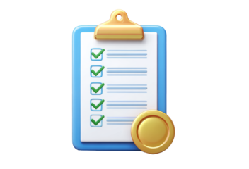 Checklist Clipboard with Gold Coin Symbol
