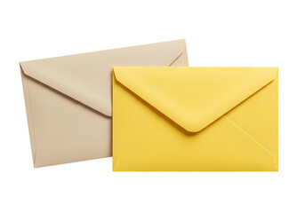 Send modern letter with yellow and beige envelopes